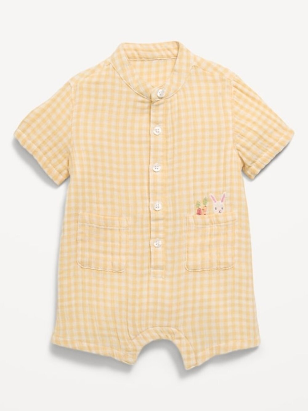 Old Navy Gingham Baby Short Coveralls - Size 12-18 Months